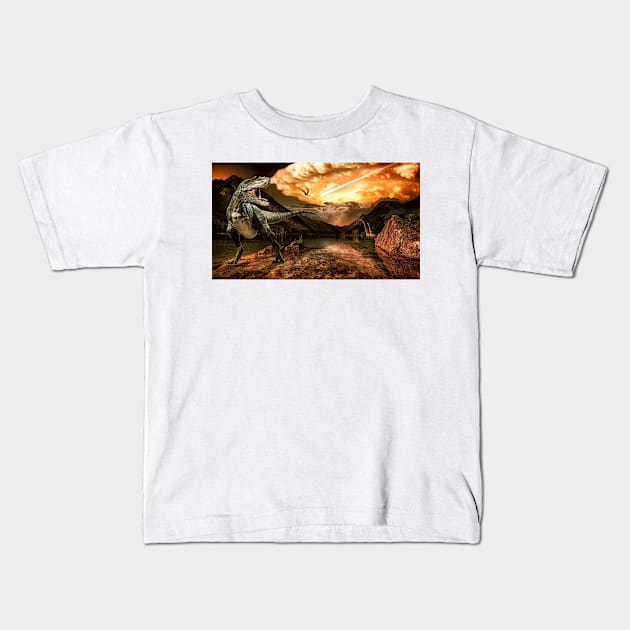 The End Of The Dinosaur Is Near Kids T-Shirt by JimDeFazioPhotography